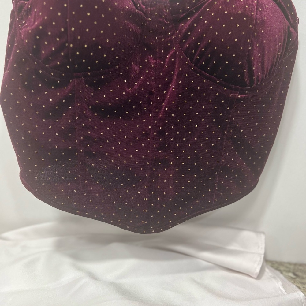 Stylish Maroon Velvet Crop Top